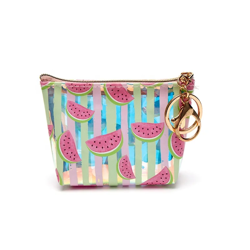 Factory Price Shiny Holographic Zipper Around Wallet Clutch Purse Laser Card Holder Coin Purse