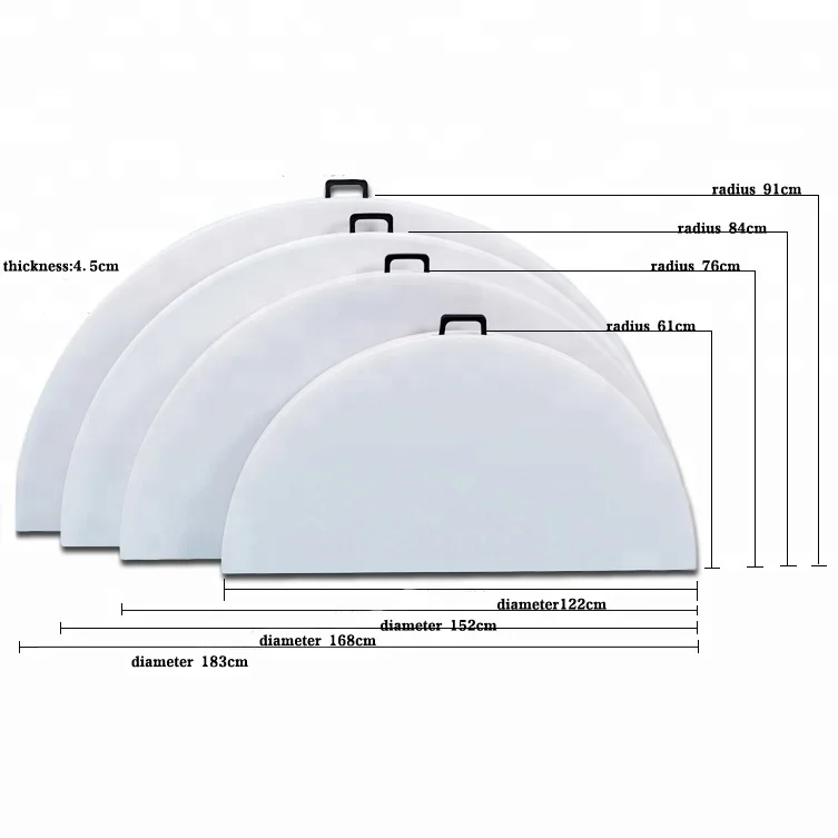 
 Круглый складной стол из полиэтилена высокой плотности диаметром 4 фута/5 футов/6 футов для банкета/кемпинга и пикника  