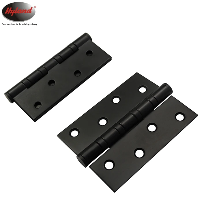Ball Bearing Door Fixed Hinge  Hyland OEM Black Painting Stainless Steel Material 4 Inches , Heavy Duty Wooden Door Flat Hinge