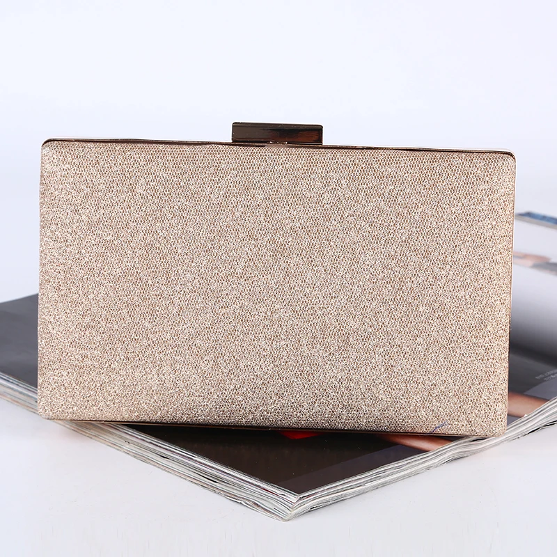 Factory direct wholesale pretty floriation shining fabric wedding party prom champagne ladies clutch bag with good quality