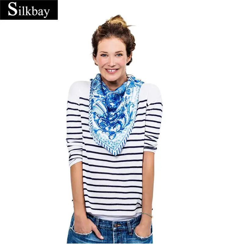 Hangzhou custom printed silk scarf