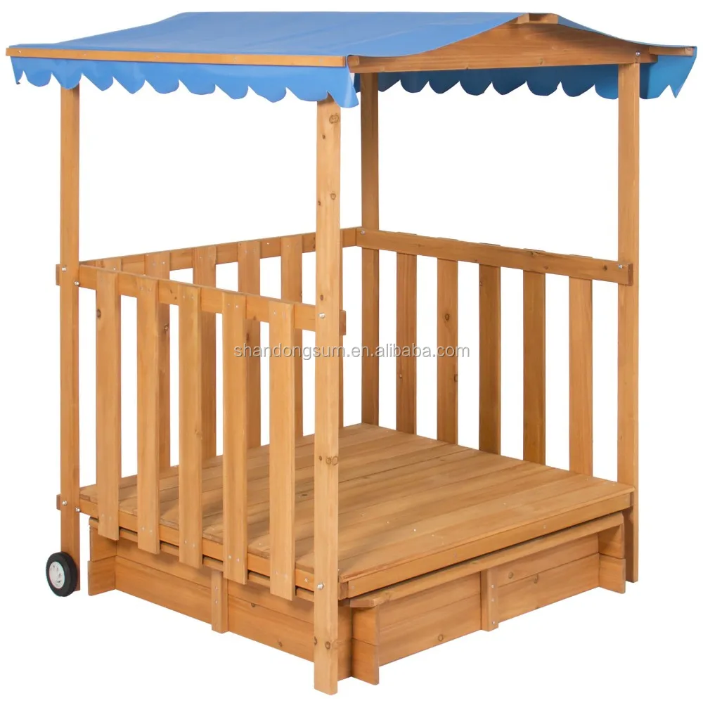 Kids Beach Playhouse Cabana Sandbox Retractable with Canopy Children Summer Fun
