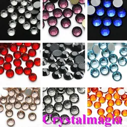Crystal AB Glass Loose Beads  Non Hotfix Flat Back Rhinestones