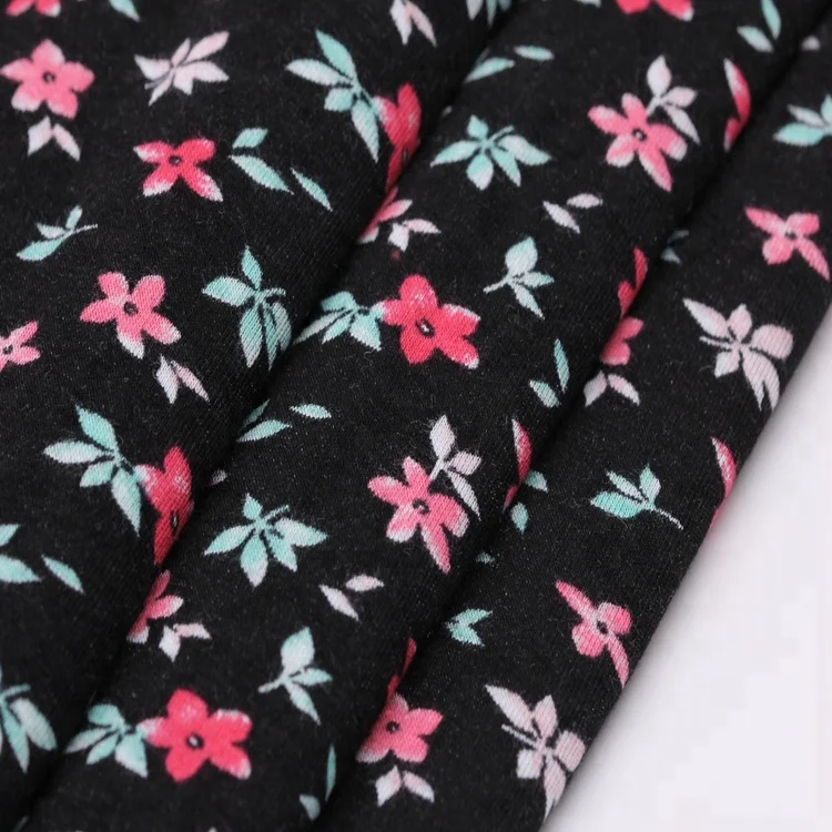 
2021 Hot sales 95% viscose 5%SP elastane rayon printed single jersey fabric 