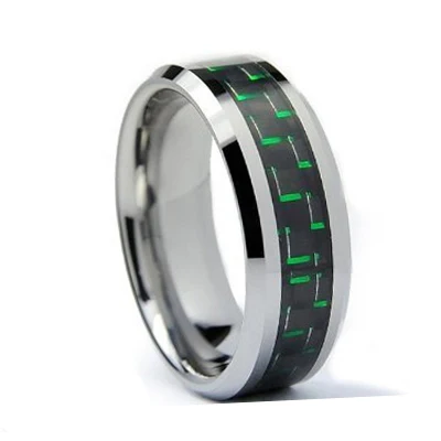 High End Fashion Jewelry Ring Models Gold Plated Beveled Edges Tungsten Carbon Fiber ,new for Men Laser