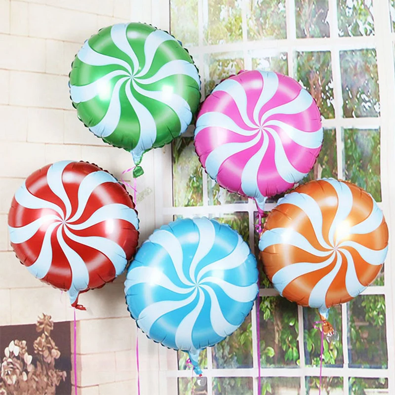 18inch Windmill Round Aluminum foil Balloons Candy Helium Ballons Birthday Party Decor for Wedding