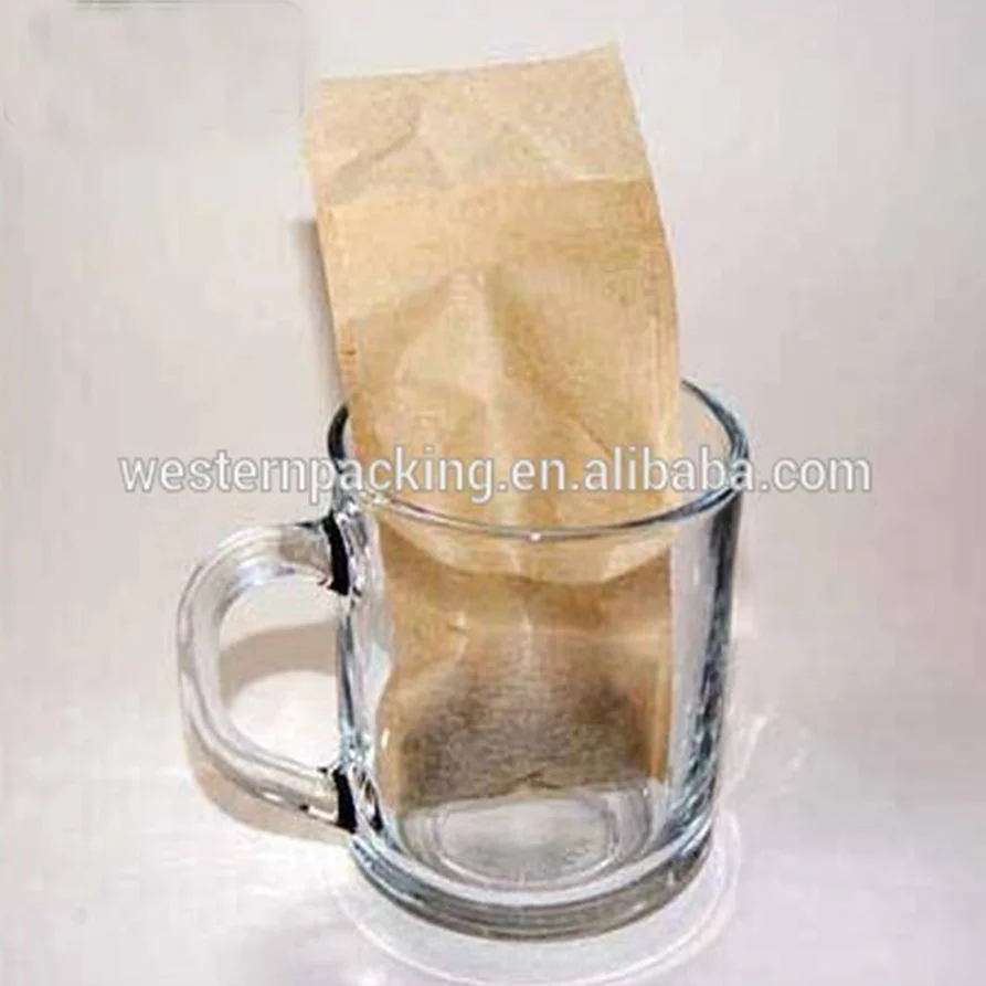 
Wood pulp brown natural teabag filter paper with gusset and tongue, unbleached tea filters 