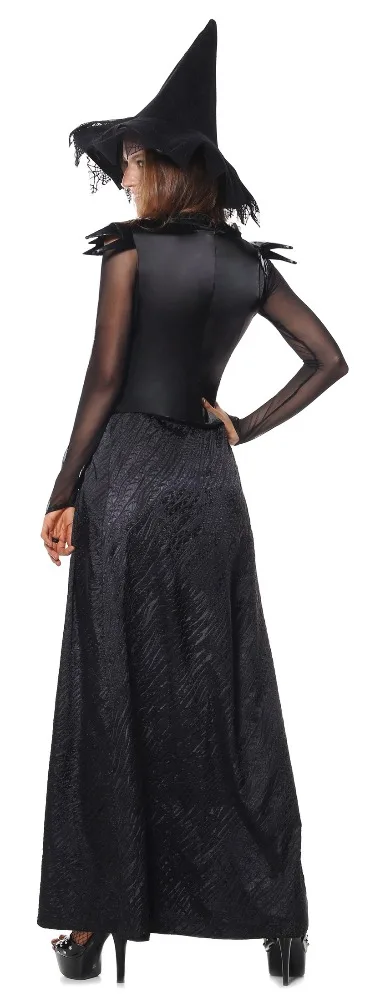 Китайский Фабричный сексуальный костюм на Хэллоуин, черный костюм ведьмы для взрослых женщин