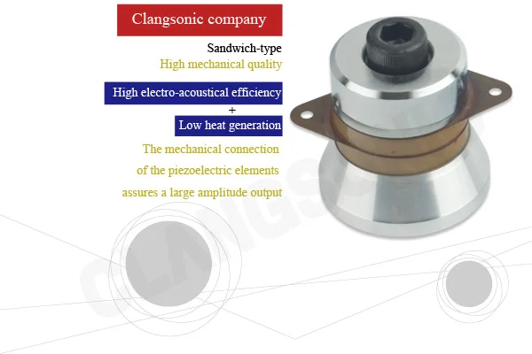 40khz 100w ultrasonic piezoelectric transducer langevin piezo ceramic for ultrasonic cleaning machine