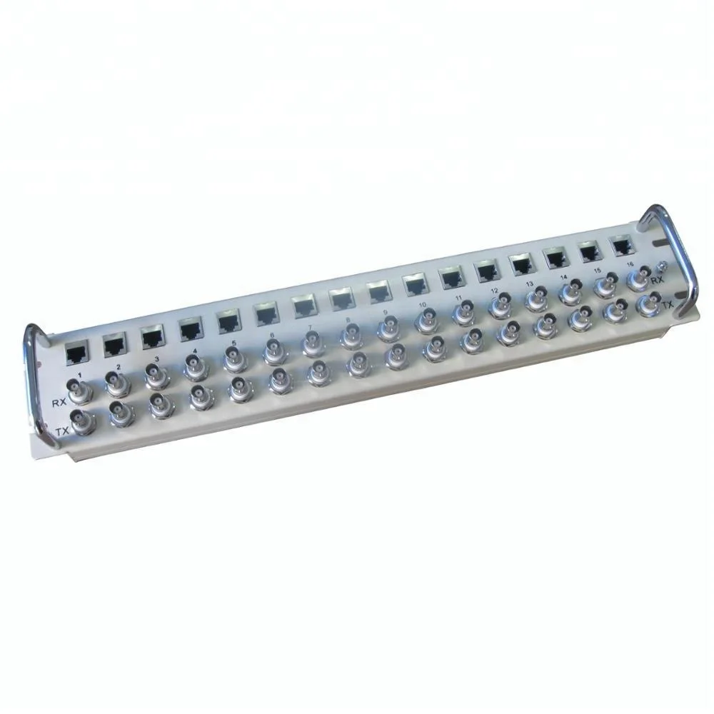75 ohm to 120 ohm BNC to RJ45 G.703 E1 16 Port Balun Panel