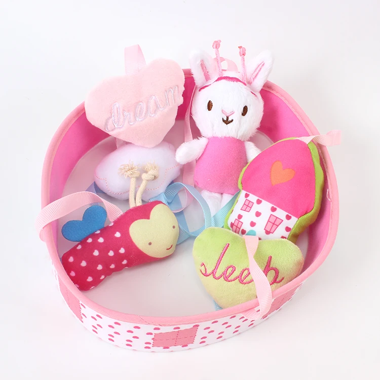 Pink Rabbit Musical Crib Mobile Baby hanging toys