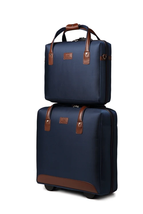 
Durable and cheap price nylon and PU leather fabric traveling outdoor suitcases luggage set 