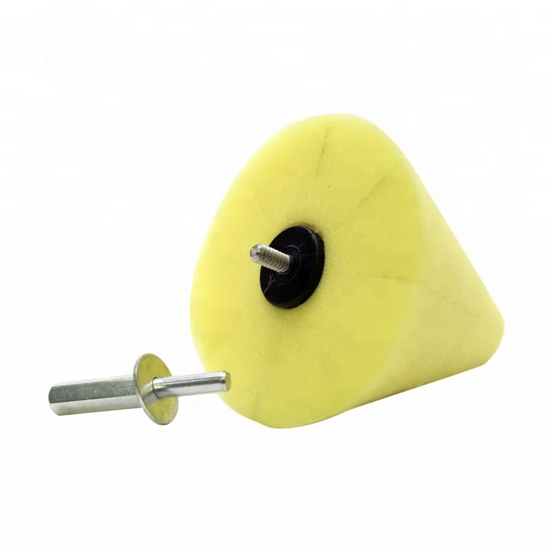 Car Wheel Yellow Umbrella shape Polishing Waxing Cleaning Power Foam Cone Dual Action mini Polisher