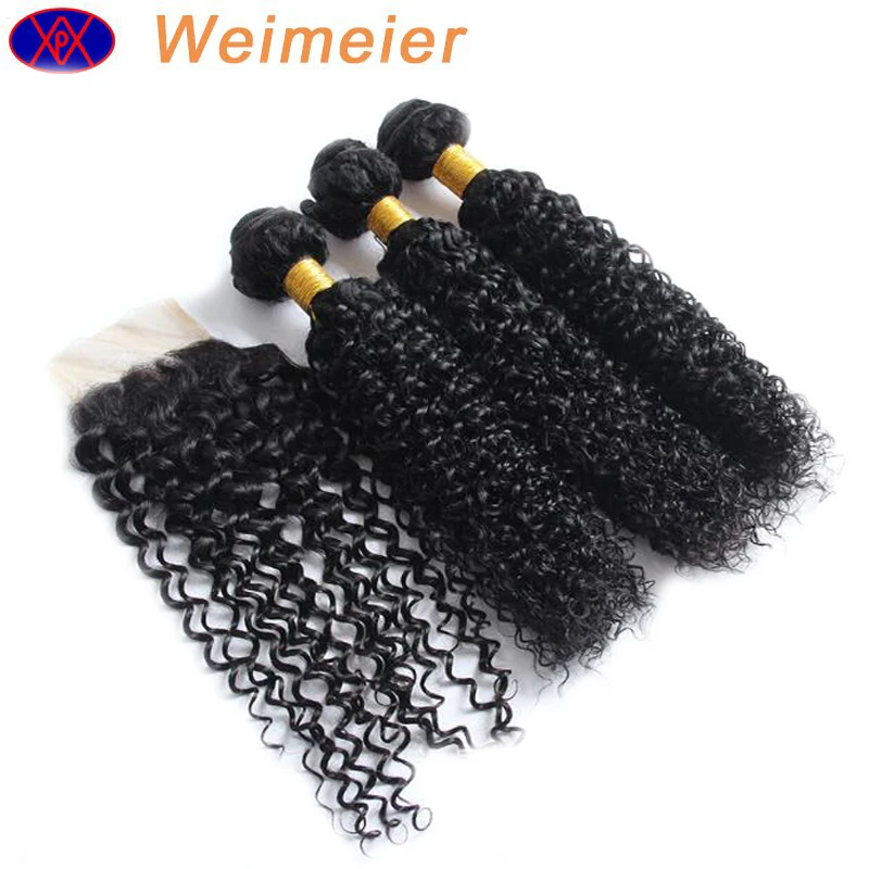 Top quality 4x4 lace frontals no shedding no tangle virgin brazilian jerry curl hair