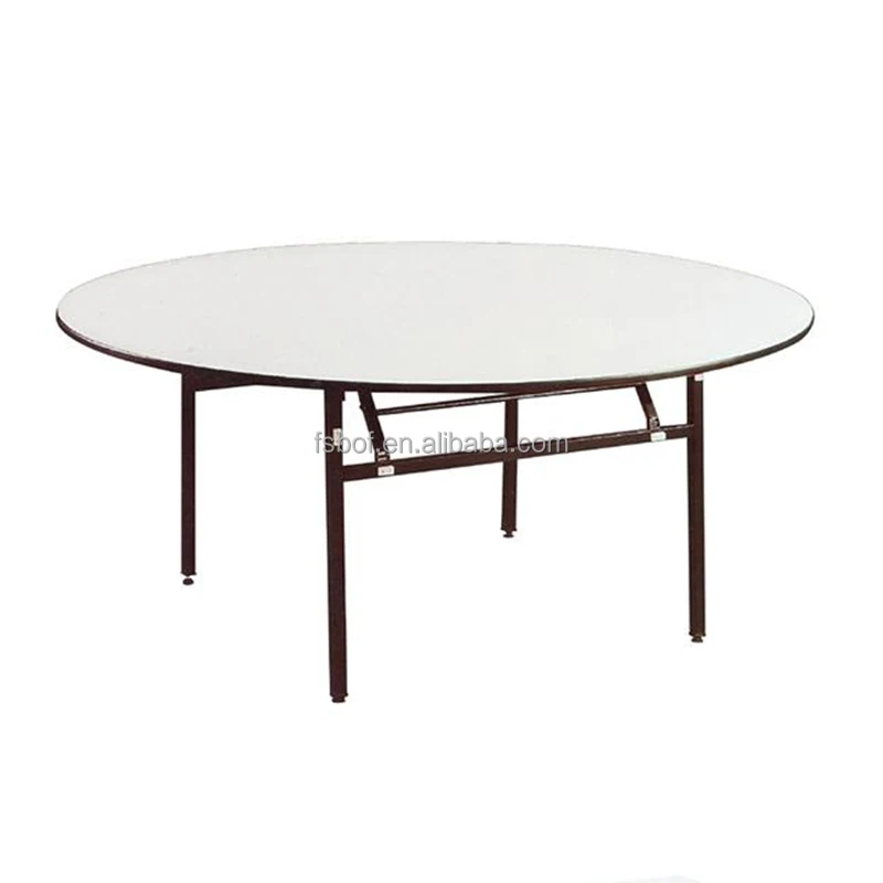 Оптовая продажа мебель для гостиниц открытый стол круглый металлический каркас деревянный складной