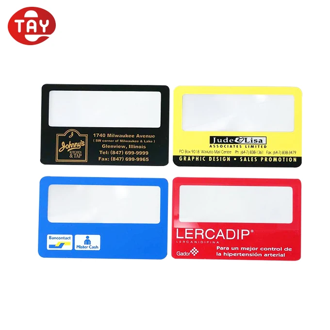 Flexible PVC Credit Card Size Magnifiers 3x Magnifying Card
