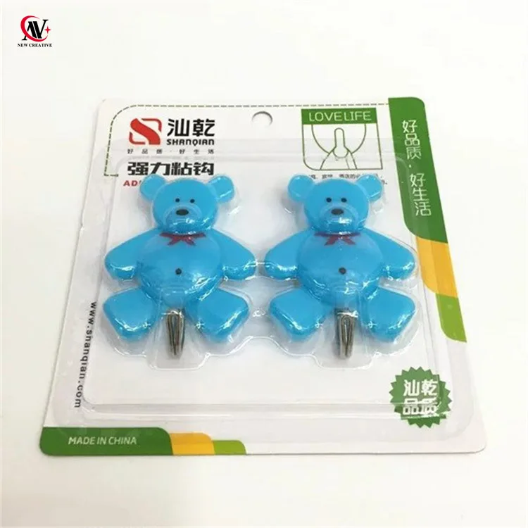 2pcs set bear Metal Material and plastic Hooks&Rails Type Adhesive Hook SELF ADHESIVE HOOK