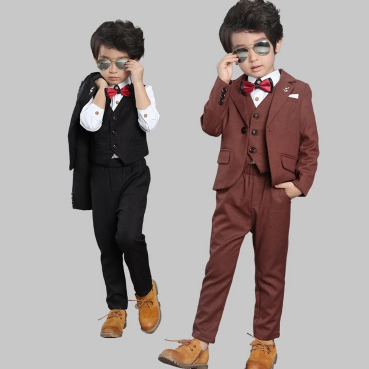 Официальный костюм для мальчиков, детский Свадебный костюм, смокинг для мальчиков