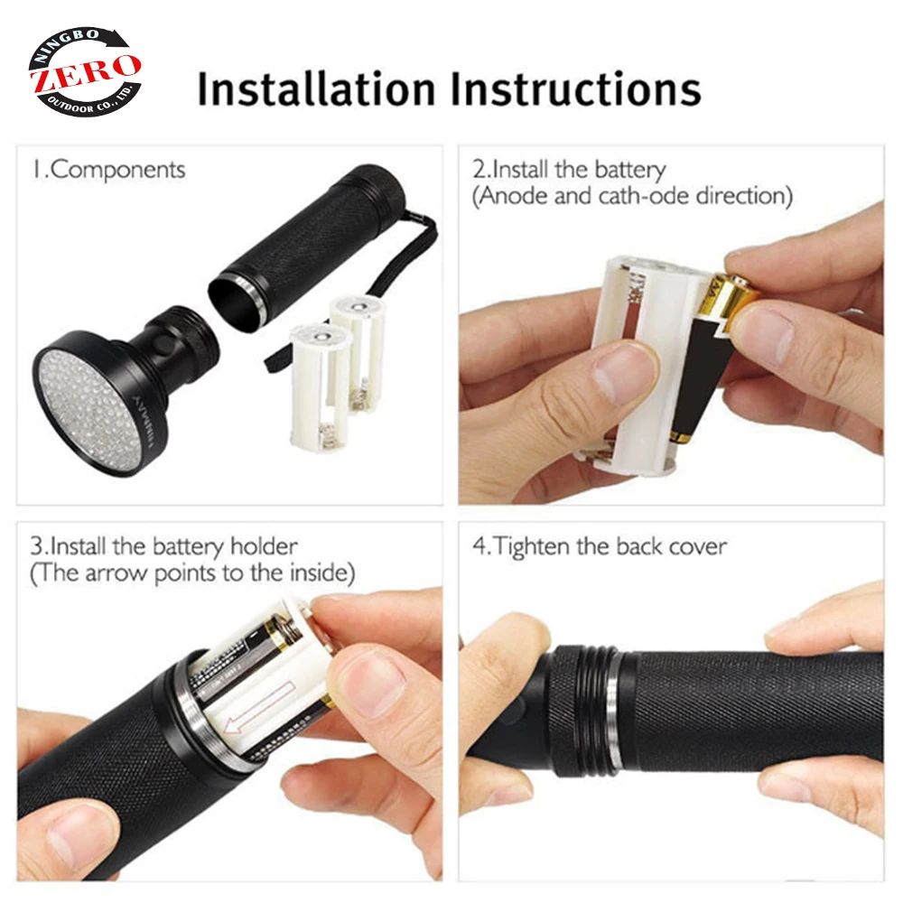 Black Light 100Uv Amber Detector 365Nm 365 Nm 265Nm Keychain 450Nm Aluminum Ultraviolet Scorpion 395nm 100 Led Uv Flashlight