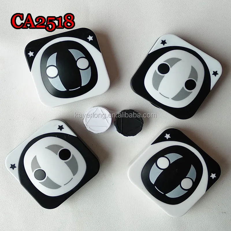 CA2518 no face cartoon scare colorful contact lens case