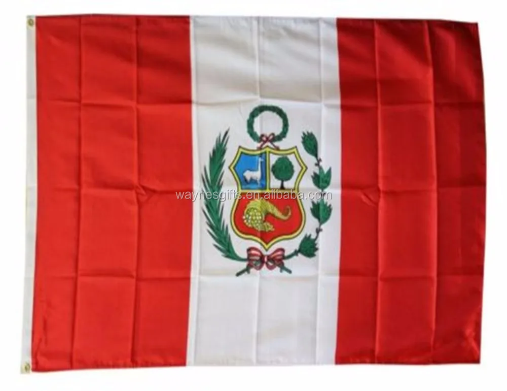 Пользовательский Peru 30*45 см 12*18 дюймов полиэстер напечатанный 100% полиэстер флаг автомобиля