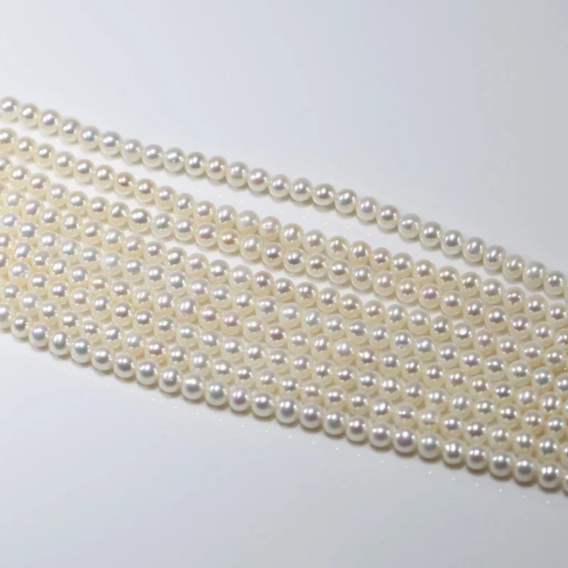 5-6mm close to round near round genuine cultured freshwater real natural pearl bead strand prices of pearls