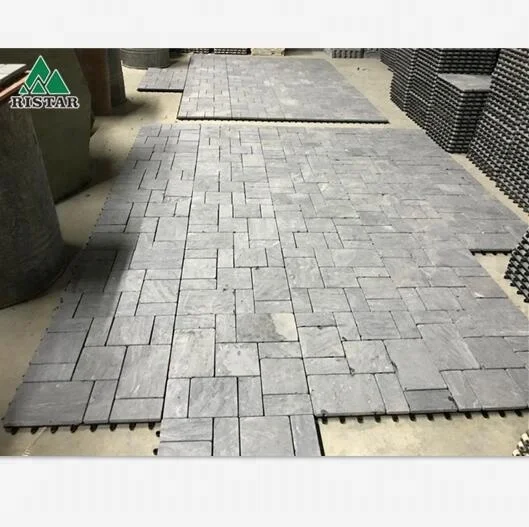 Limestone interlocking deck floor tiles