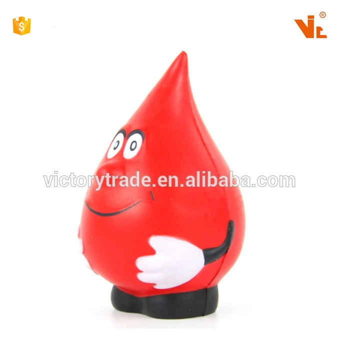 V-DB01 Promotional gift colorful smiley water drop shaped pu foam anti stress ball