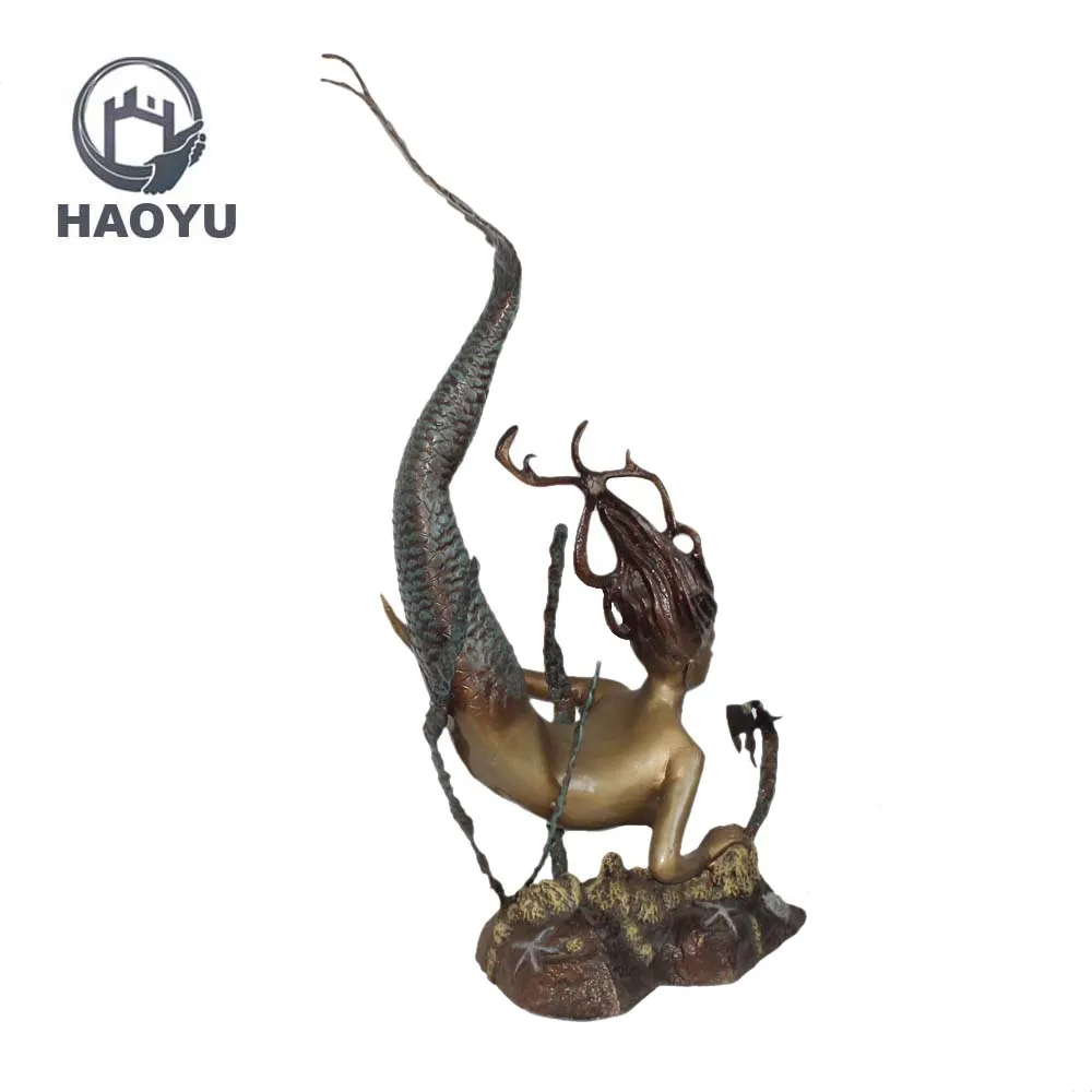 Garden decorative metal art antique bronze animal statues cast iron figures