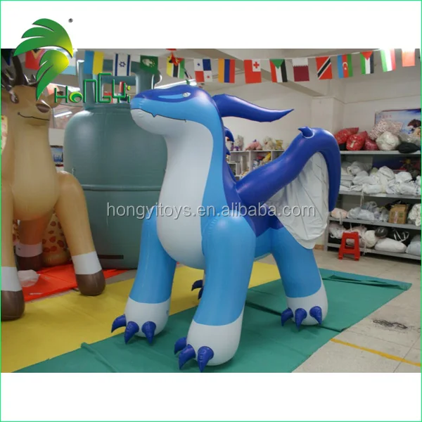 Showy Strong  Inflatable Zenith Dragon Inflatable Blue Dragon With Big Wings