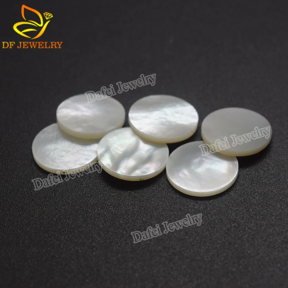 Cheap Round Double Flat Natural White Mother of Pearl