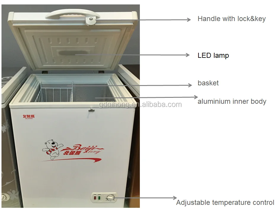 
BD-258L 110V 220V top open door deep freezer for sale,qihong zhejiang 