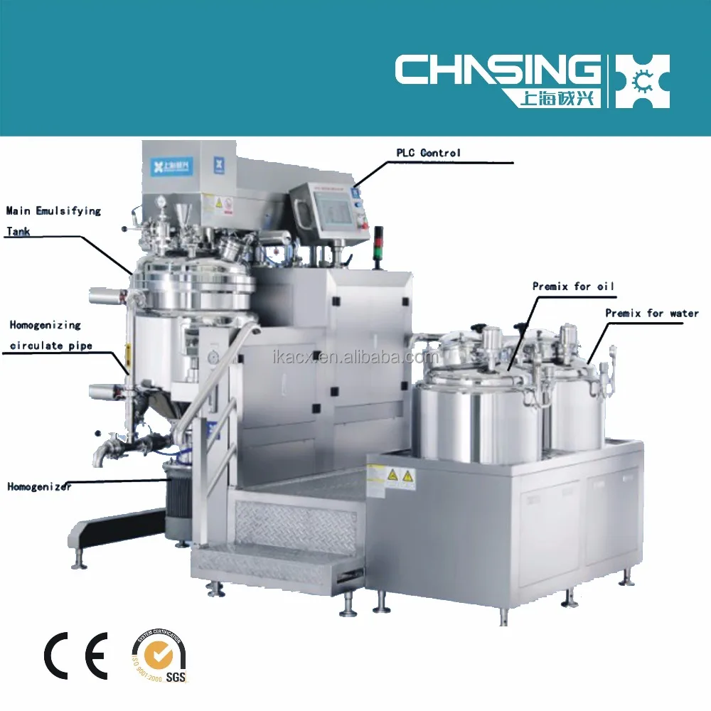 Chasing Shampoo, lotion, facial cream vacuum emulsifying mixer machine, cosmetics manufacturing equipement