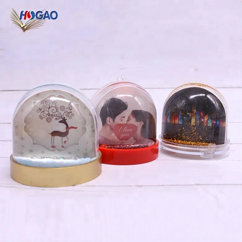 OEM wholesale special moments home decor DIY acrylic photo frame  water globe custom made snow globes for desktop office gift