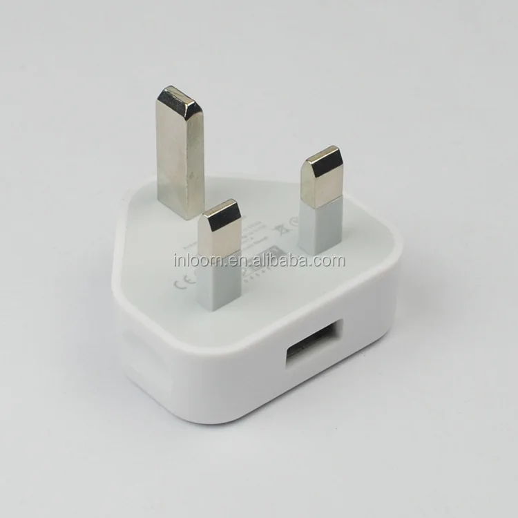 Factory price 5V 1A/2A UK plug USB wall adapter portable mobile phone charger  with CE/RHoS/FCC certification for iphone