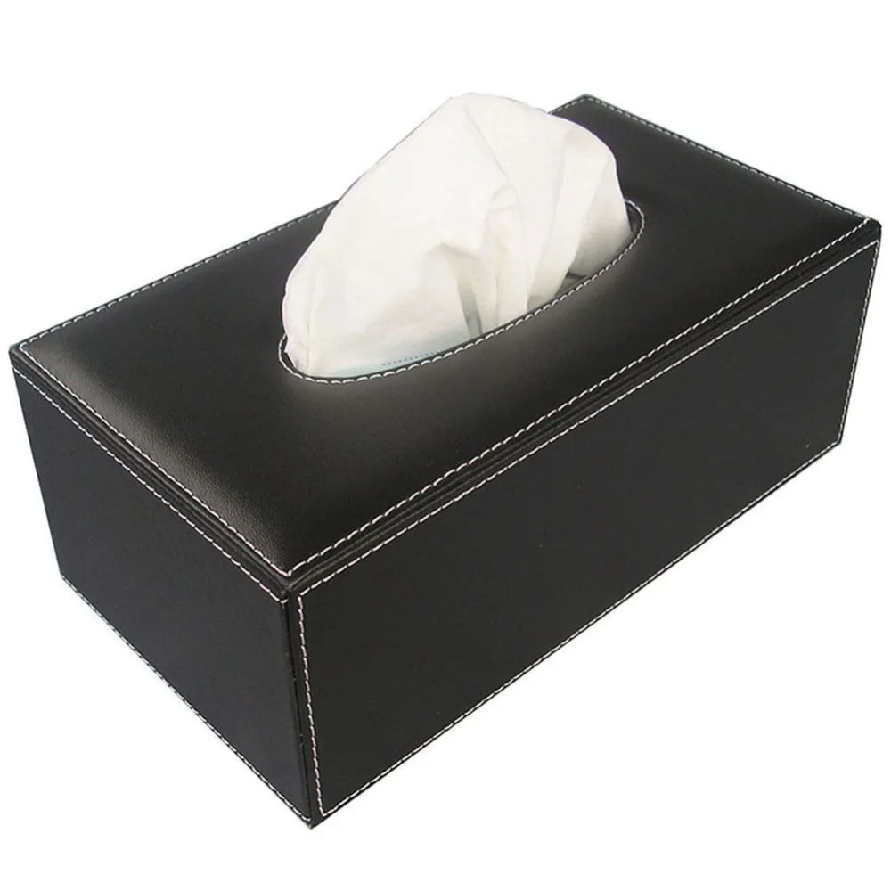 Luxury Leather Wood Desk Storage Set Tissue box Name Card Holder Remote Control Holder
