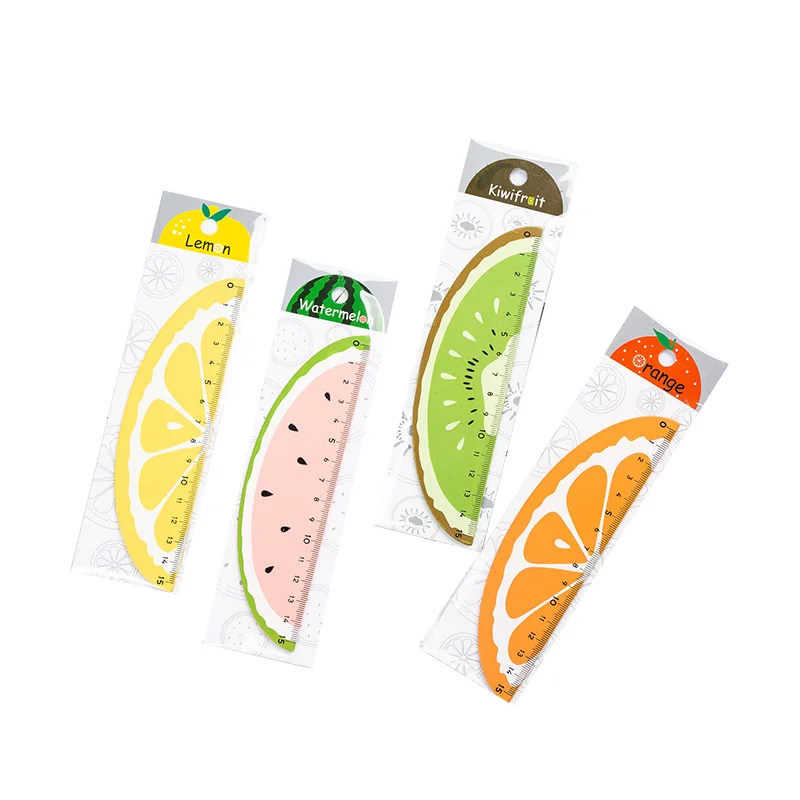 
sell well 15cm Cute cartoon fruit ruler wood material for office 