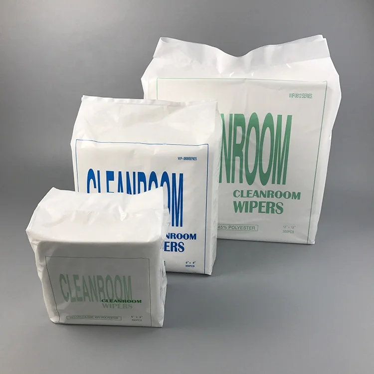 Disposable Industrial Cleaning 56gsm Nonwoven Cellulose Polyester 0609 Cleanroom Paper Wipes