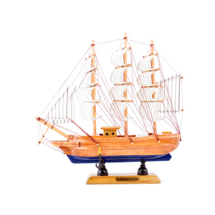 Wholesale Mediterranean Home Decorative Wooden Craft Boat