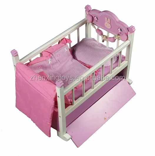 Safe/healthy/high/solid wooden doll bed