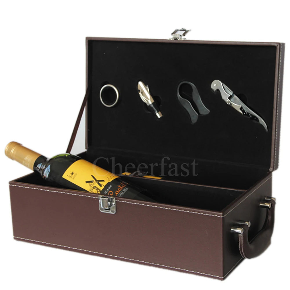 Fathers Day Nice Present Leather Double Bottle Gift Box Wine