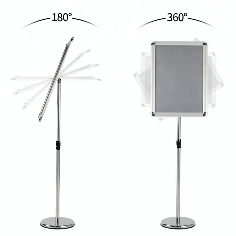 Shining sliver acrylic display sign stand,floor poster stand,  advertising display