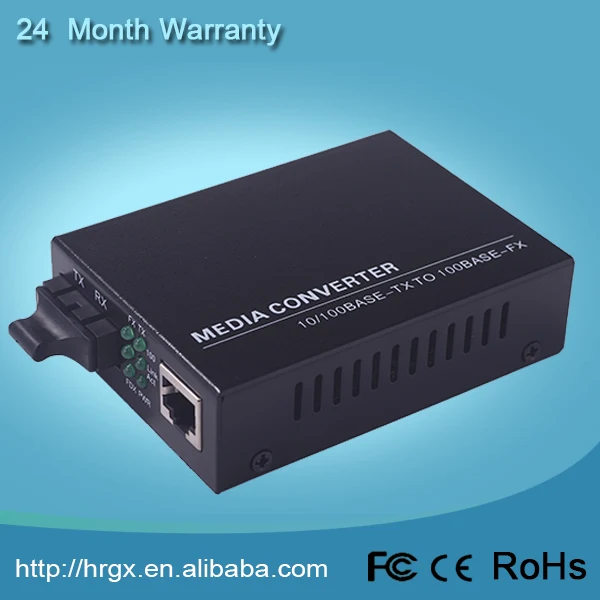 CE FCC RoHs Certified 10/100M Ethernet Fiber Optic Media Converter
