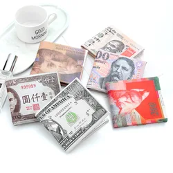 Short novelty style banknotes money bag printed purse coin bag