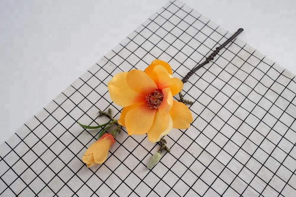 Wholesale cheap short faux silk colorful magnolia flowers artificial flowers for decoration