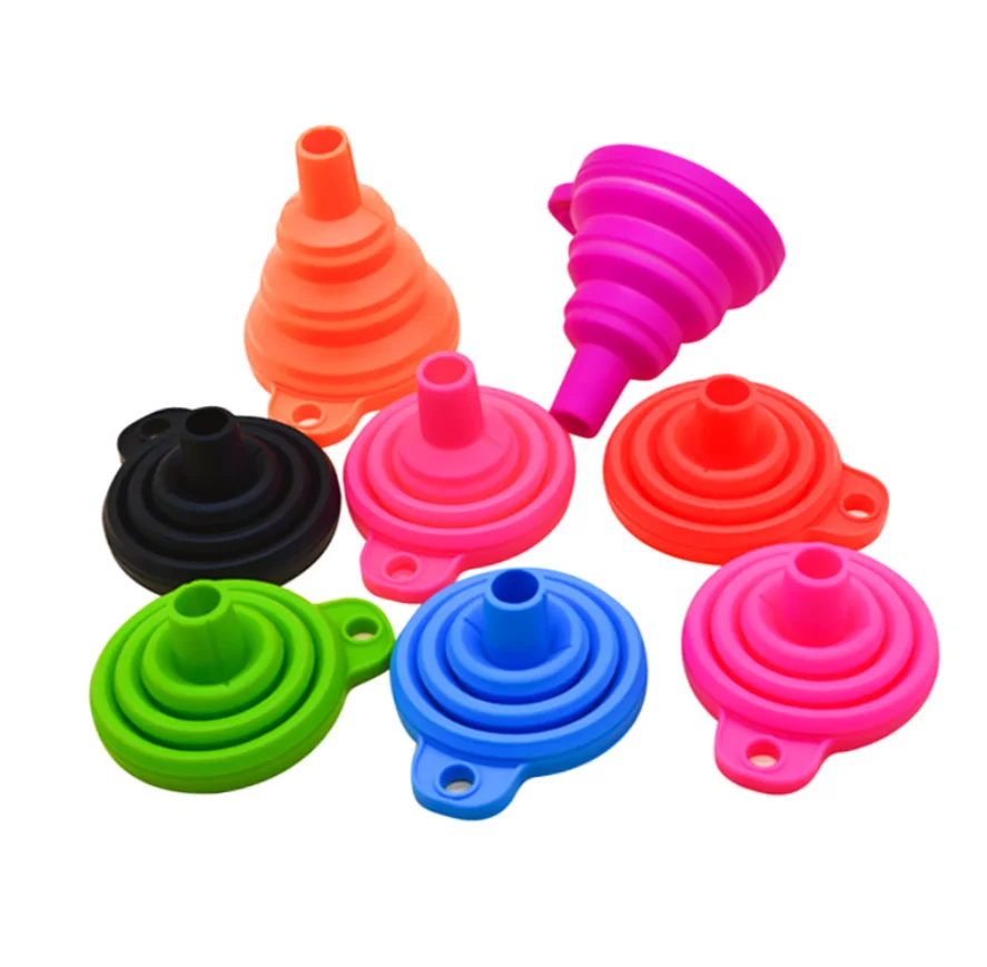 Small and Large Foldable Kitchen Collapsible Mini Silicone Funnel Folding Silicone Rubber Funnel