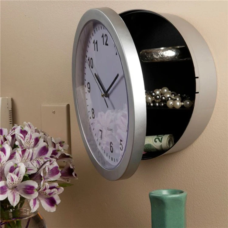 Wall Clock Hidden Secret Safe Container Box for Cash Money Jewelry Storage Security Safes