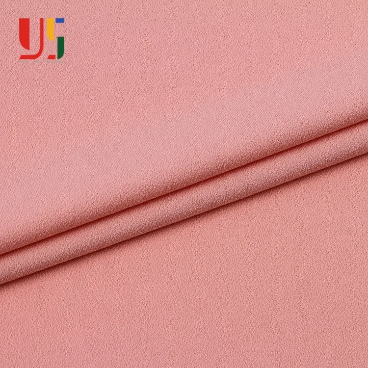 Pink Ity Knitted Single Jersey Spandex polyester Crepe Fabric Textile 100% Polyester