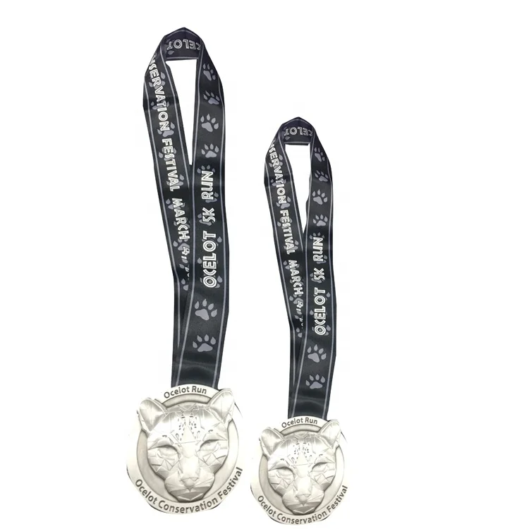  3D Custom Orden Award Medal Marathon Game Metal Medallion Lion Club With Purple