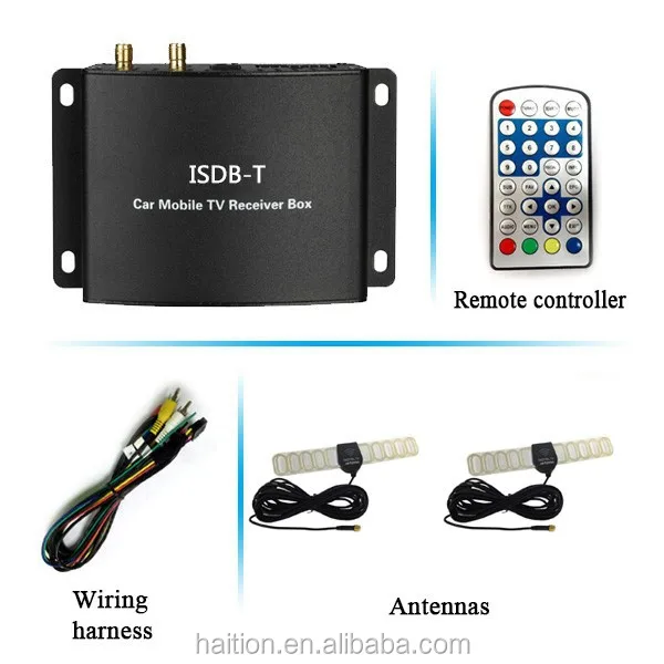 car satellite tv antenna ISDB-T car digital tv receiver with double antennas can work in 160km/h